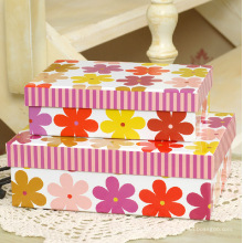 Blumen-Druckpapier Geschenkbox mit Deckel